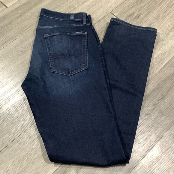 7 For All Mankind “Slimmy” Darkwash Stretch Jeans size 32 - Picture 1 of 13